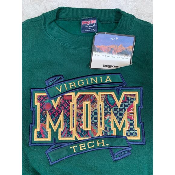 NWT Vintage JANSPORT Sweatshirt Virginia Tech MOM XL - Picture 2 of 9